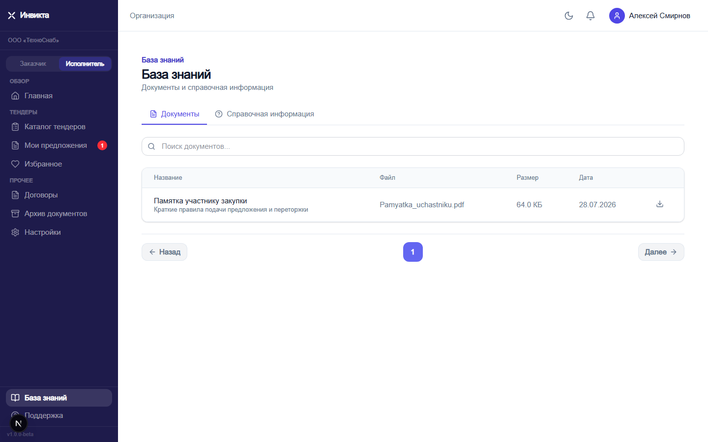Список статей и документов справки